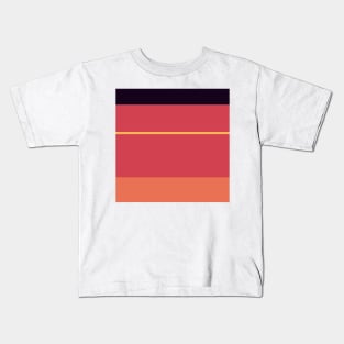 A tremendous dough of Almost Black, Jazzberry Jam, Brick Red, Dark Peach and Butterscotch stripes. Kids T-Shirt